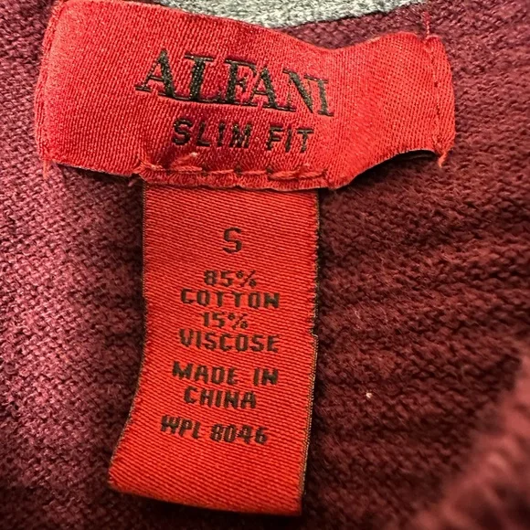 Alfani S Maroon Sweater Men's - Picture 5 of 5